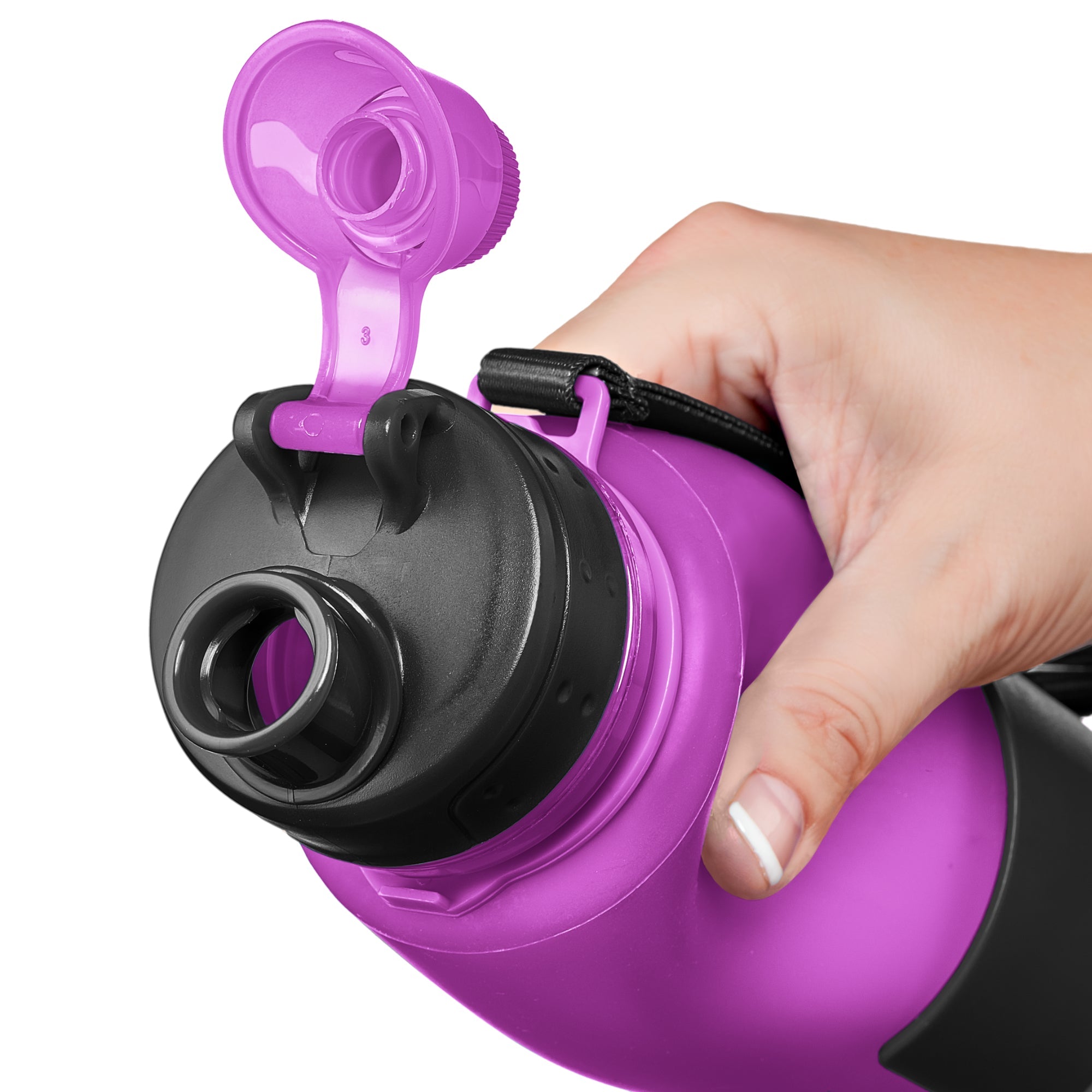 Collapsible Purple Water Bottle